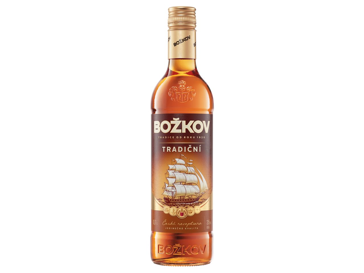 Lahvička rumu Božkov Tradiční.