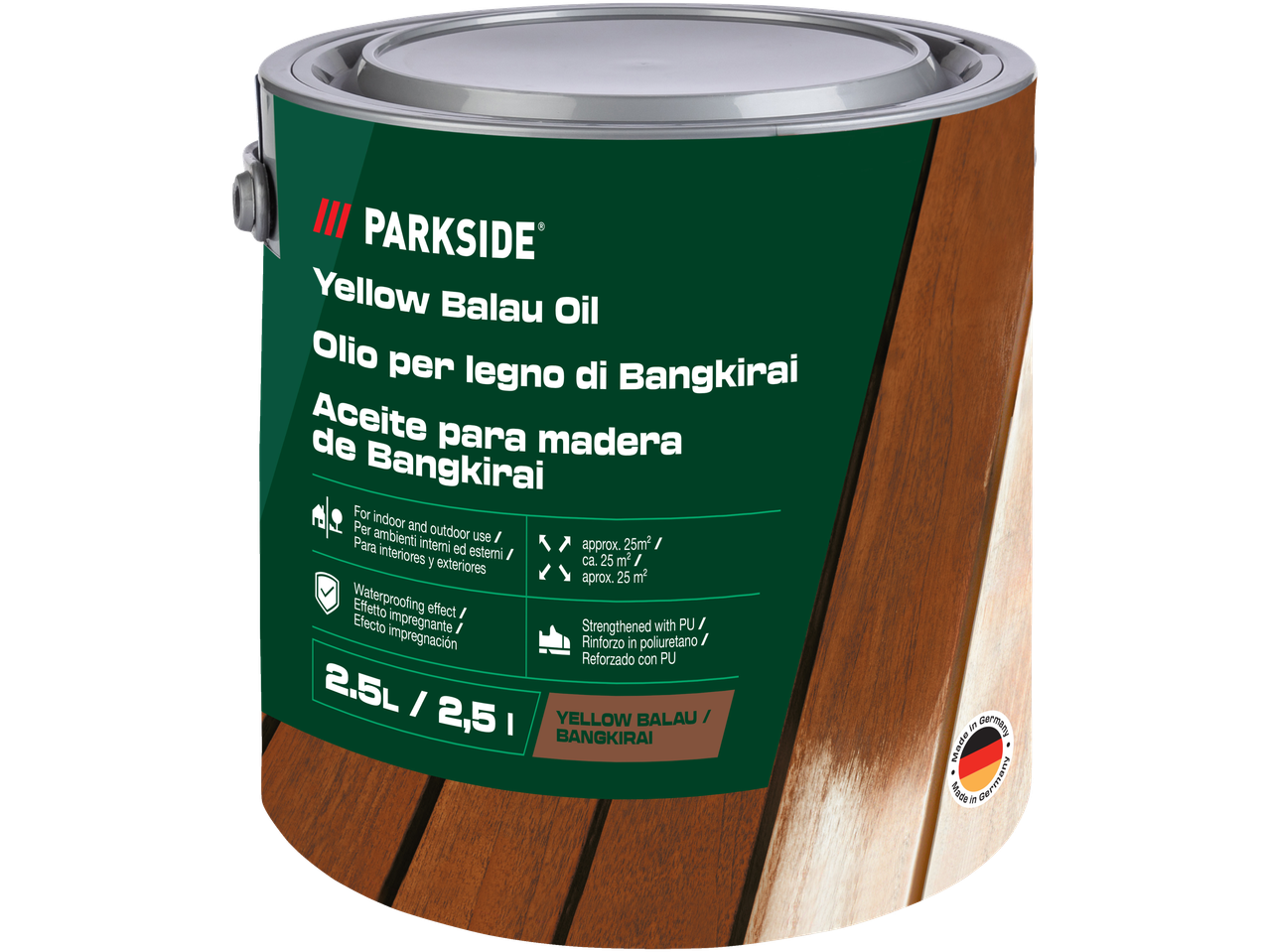 Óleo para madeira PARKSIDE para Bangkirai, 2,5L, reforçado com PU, para aprox. 25m²