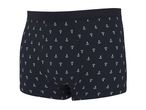 Men's dark blue boxer shorts with a white anchor pattern.