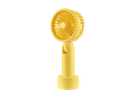 Yellow portable fan: modern and compact design.
