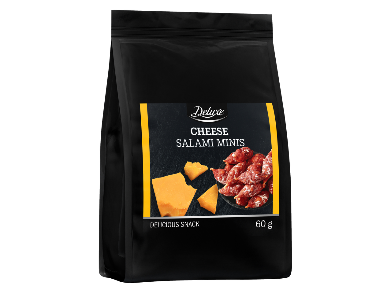 Must Deluxe juustu- ja salaamiminide kott, maitsev suupiste.