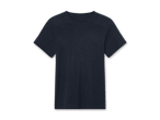 Dunkelblaues T-Shirt auf schwarzem Hintergrund