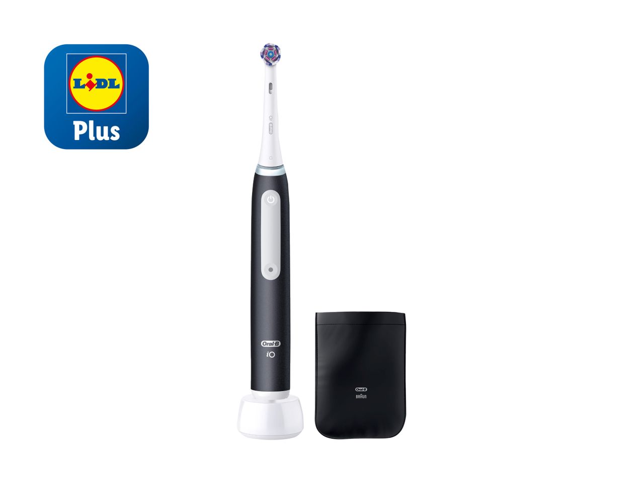 Brosse à dents électrique Oral-B iO avec étui, vendue par Lidl Plus.