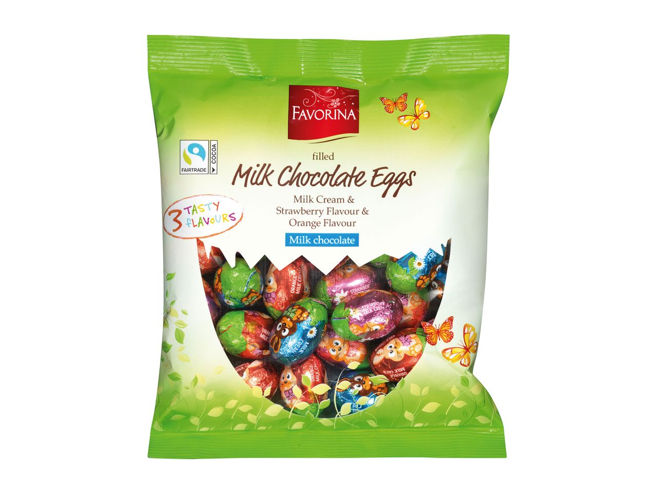Go to full screen view: Favorina Filled Milk Chocolate Eggs - Image 1
