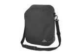 Dark grey waterproof shoulder bag with a white logo on the front.