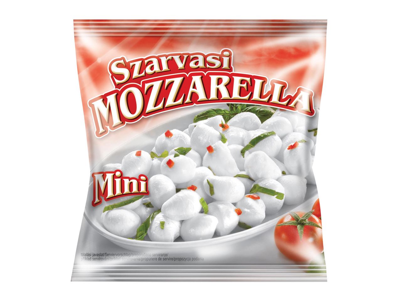 Fagyasztott mini mozzarella golyók.