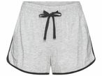 Shorts gris en jersey avec cordon noir.
