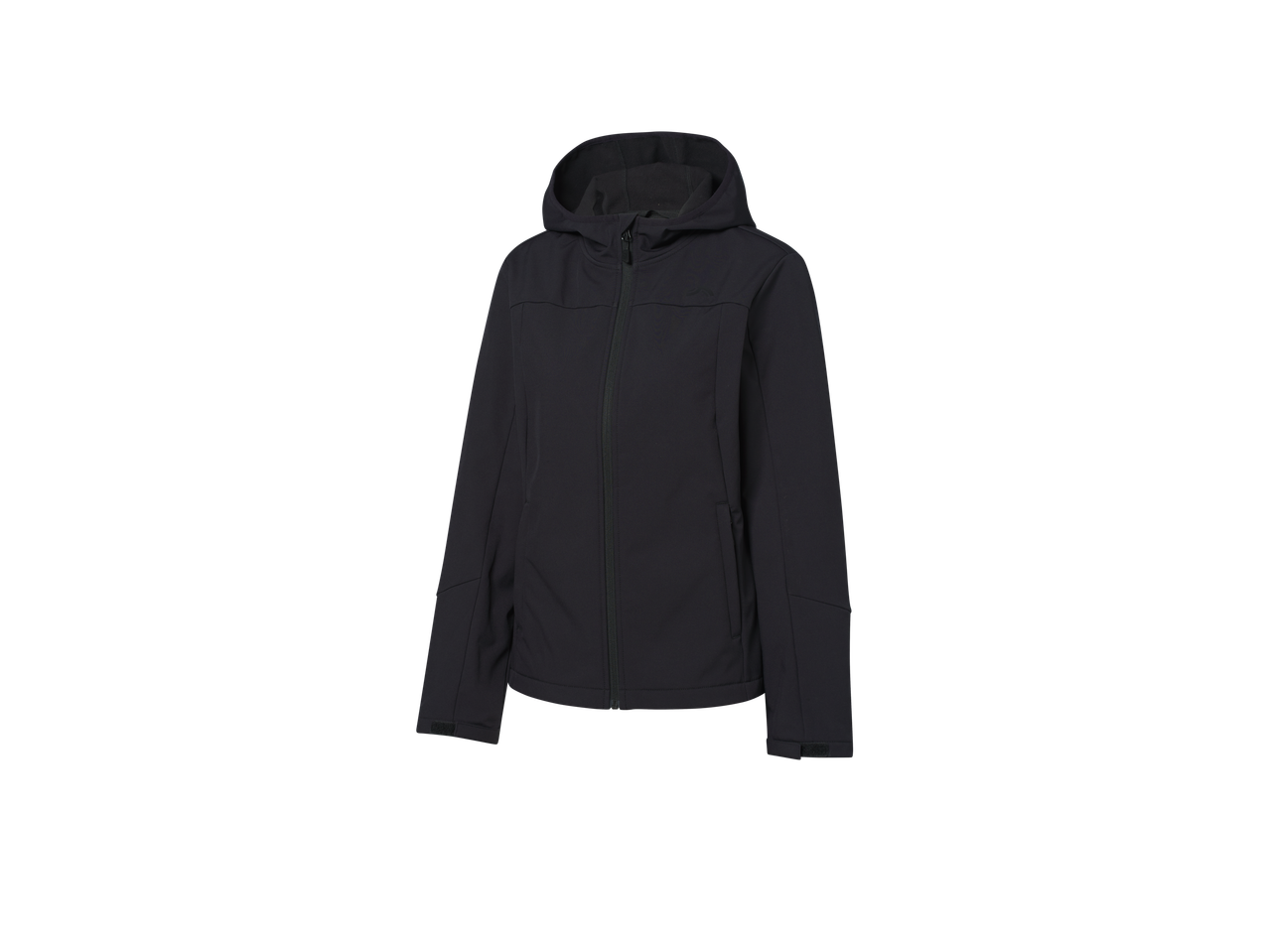 Melna sieviešu softshell jaka ar kapuci