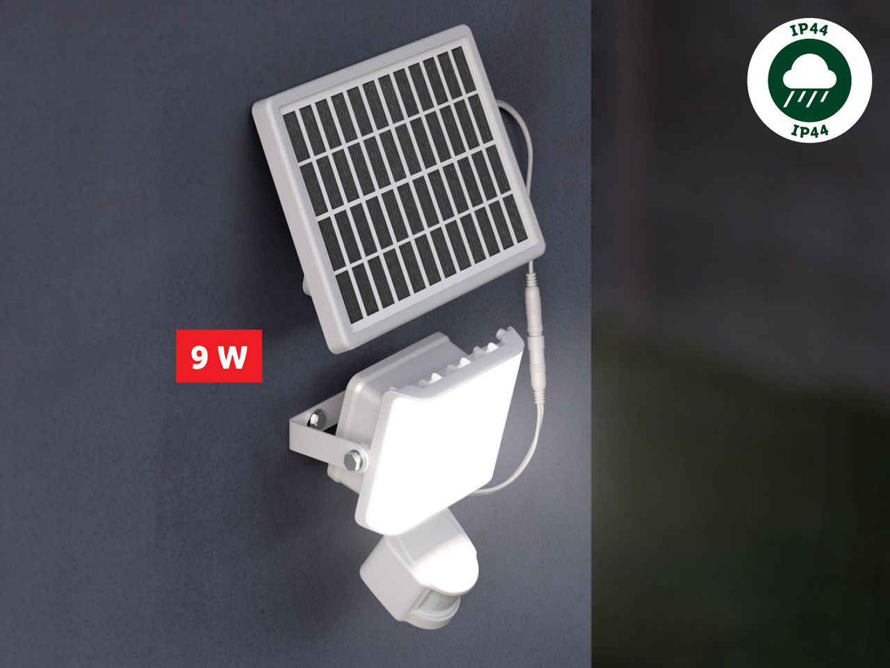 Solarna vanjska svjetiljka s senzorom pokreta.