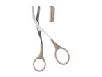 Eyebrow trimming scissors with a comb attachment