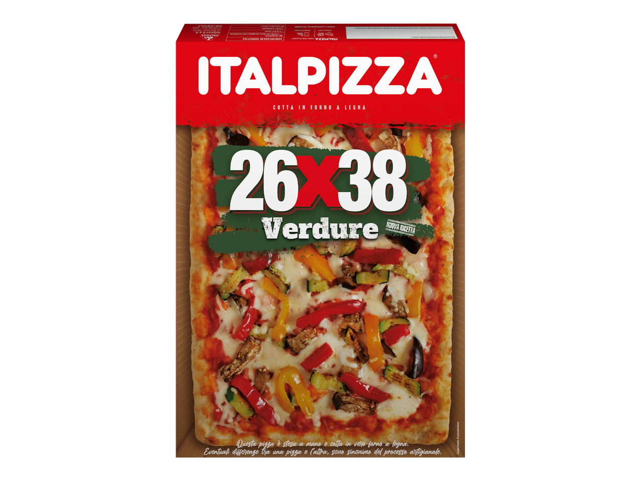 Pizza Italpizza Verdure 26x38: base per pizza surgelata.