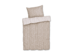 Bettwäsche-Set mit geometrischem Muster in Beige und Weiß