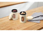 SILVERCREST® Storage Container Set with two cream-colored containers on a wooden counter.