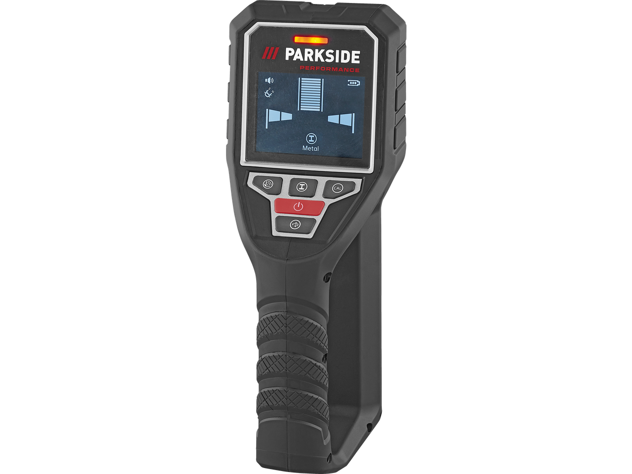 Dispositivo de localização PARKSIDE PERFORMANCE com ecrã digital e botões de controlo.