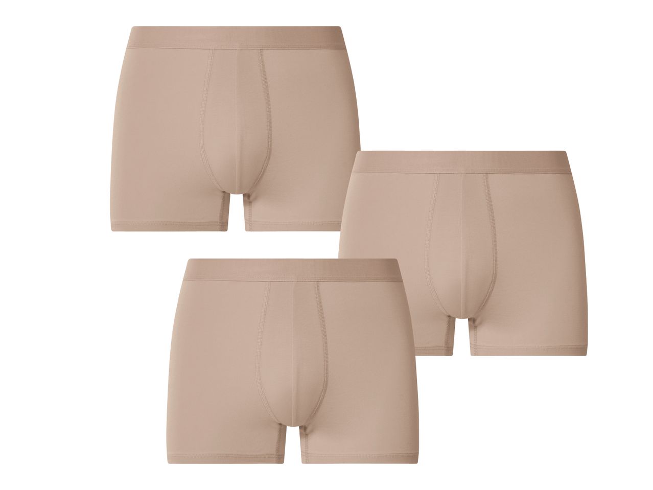 Dreierpack beigefarbener Herren-Boxershorts