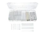Parkride heat shrink tubing and sleeving kit in a clear plastic storage case.