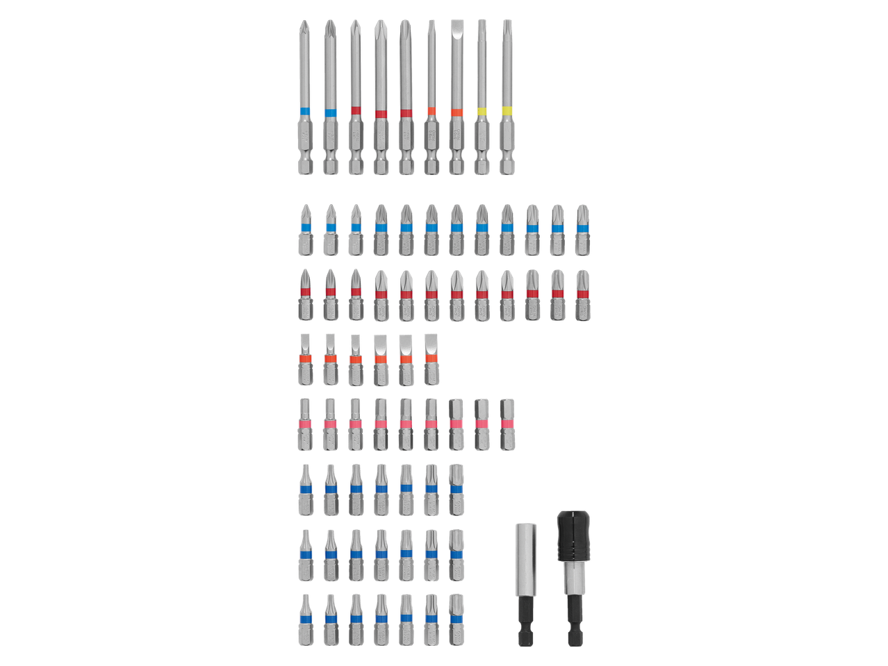 Parkside® bit set and screwdriver bits in various sizes and types.