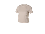 CRIVIT Ladies' Short Sleeve Sports Top in light beige with a subtle logo.