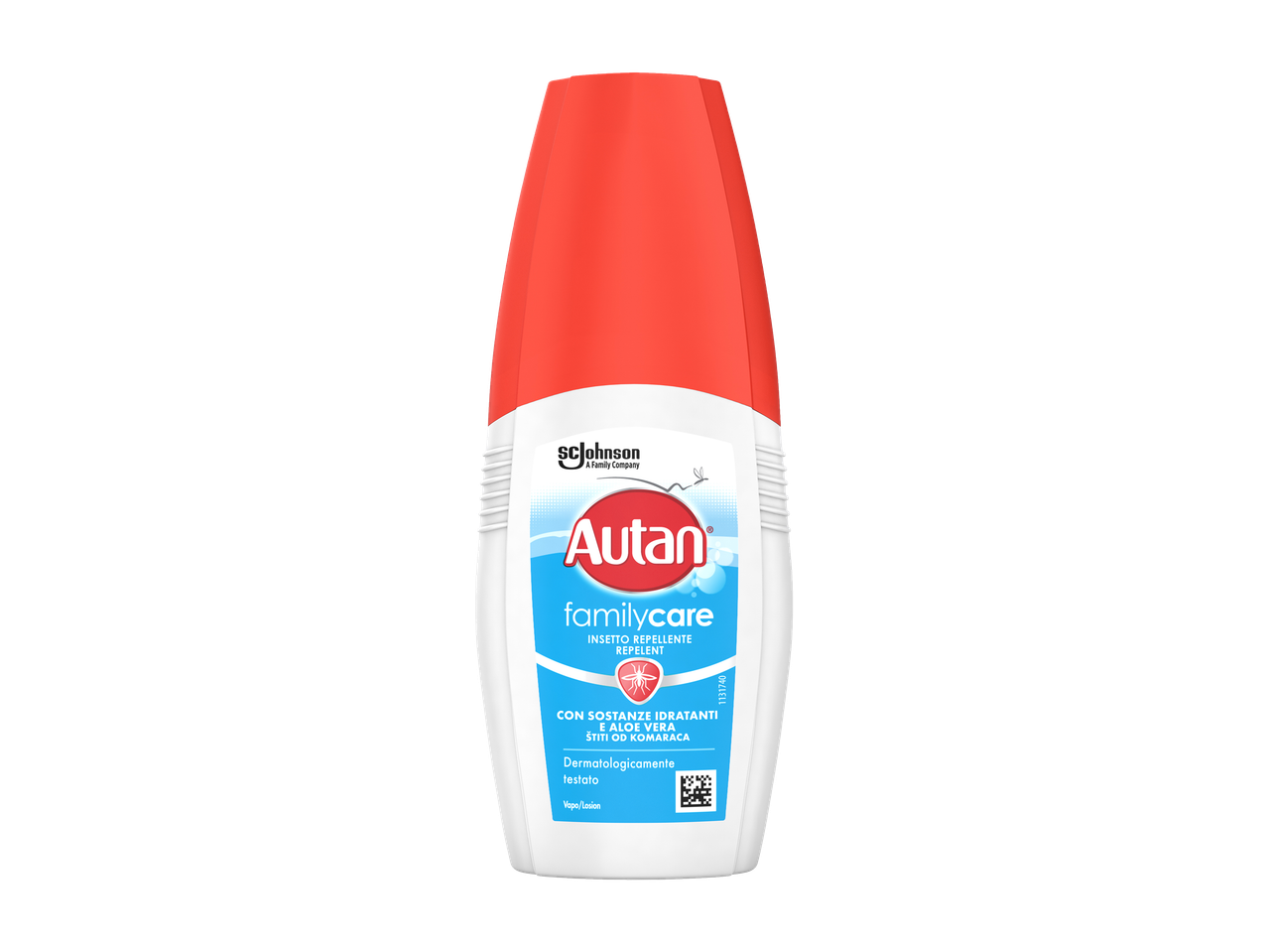 Sprej proti komarjem z aloe vero in vlažilnimi sestavinami.