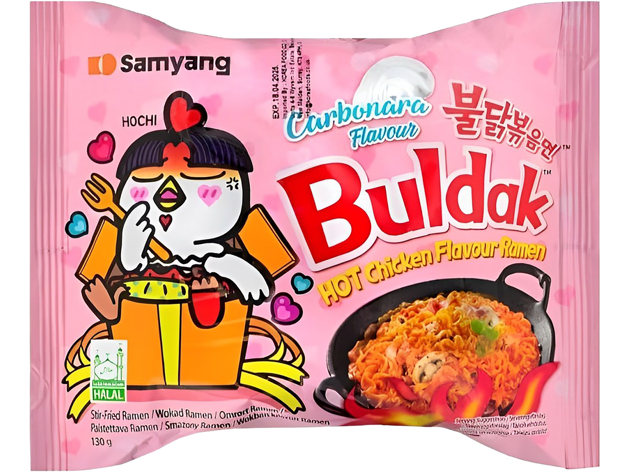 Samyang Buldak Carbonara aštri vištienos skonio ramenų sriuba, 130g