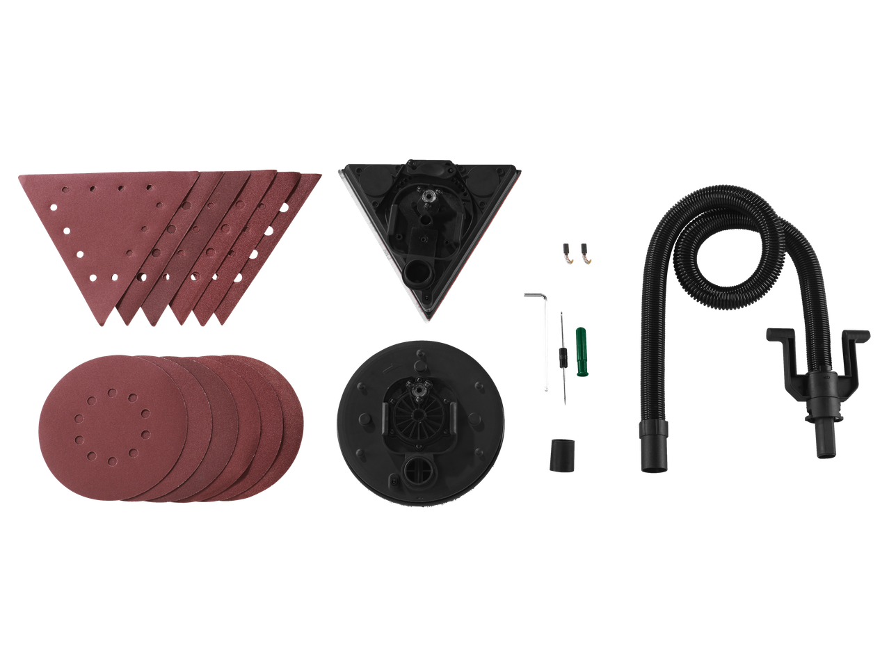 Lixadeira de parede e teto PARKSIDE® com almofadas de lixa e acessórios.