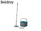 Grey and teal mop and bucket set with an extra mop head.