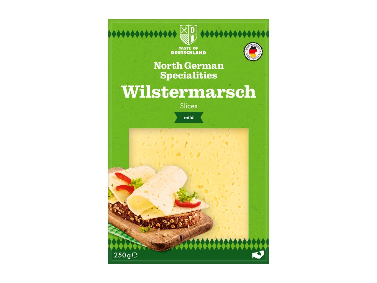 A package of mild Wilstermarsch cheese slices, 250g