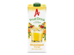 Een pak sinaasappelfruitdrank met 40% minder suiker en een vleugje zuivel.