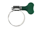 Abraçadeira de mangueira com alavanca verde.