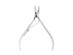 Silver cuticle nippers for manicure and pedicure, isolated on a white background.