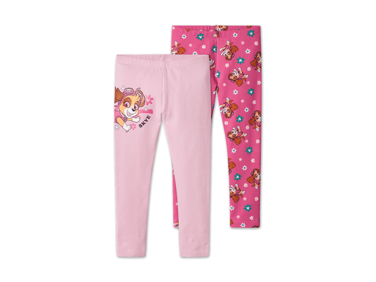 Zwei rosa Paw Patrol Skye Leggings für Kinder