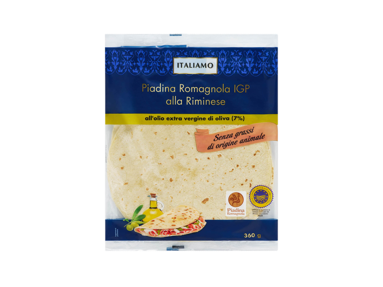 Piadina Romagnola IGP alla Riminese