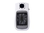 White portable electric heater with a digital display and control buttons
