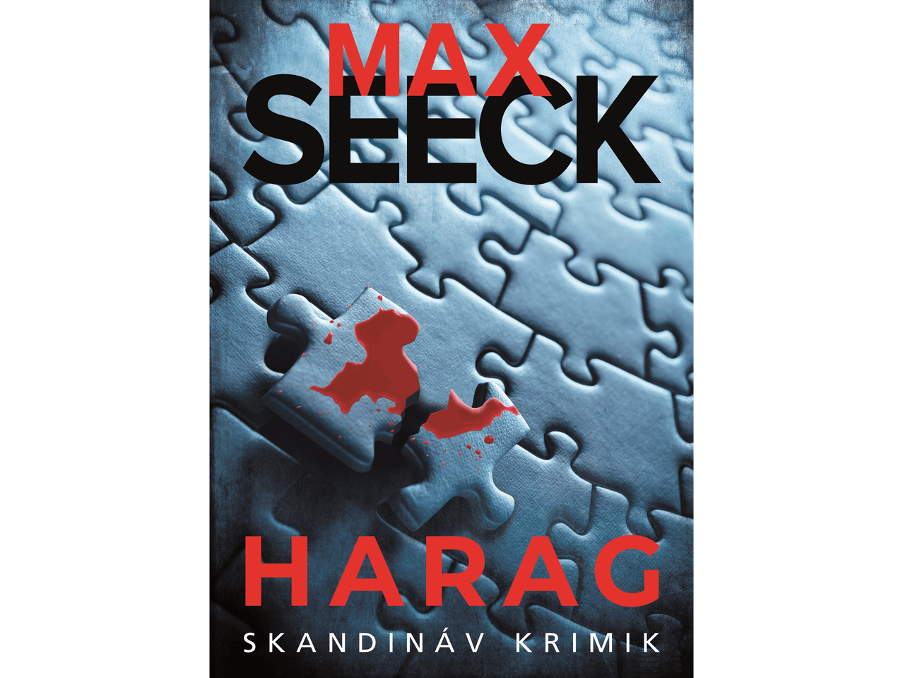 Harag című skandináv krimi könyv puzzle mintás borítóval.