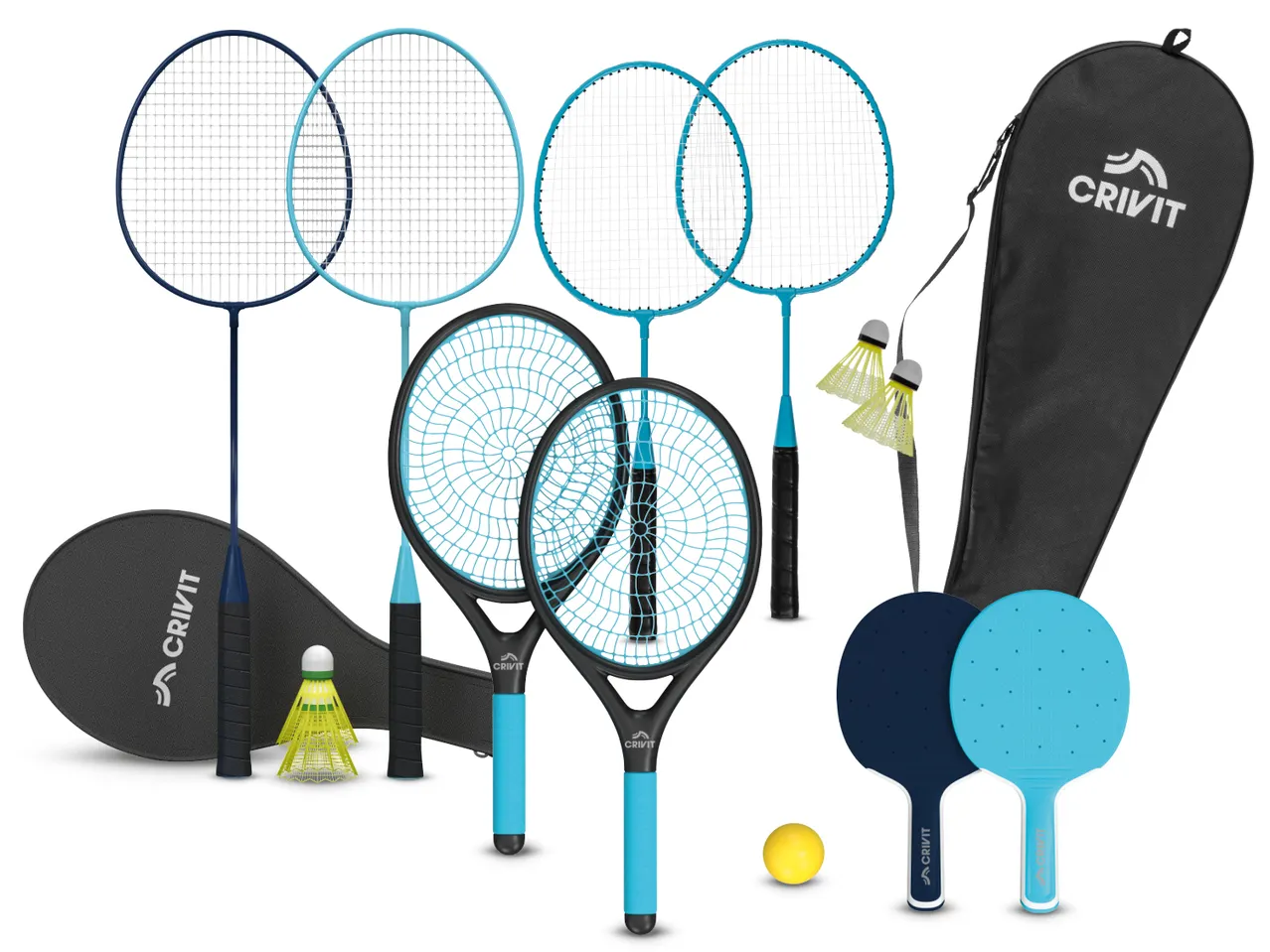 Crivit set za rekreativne sportove: badminton, tenis i pikado.