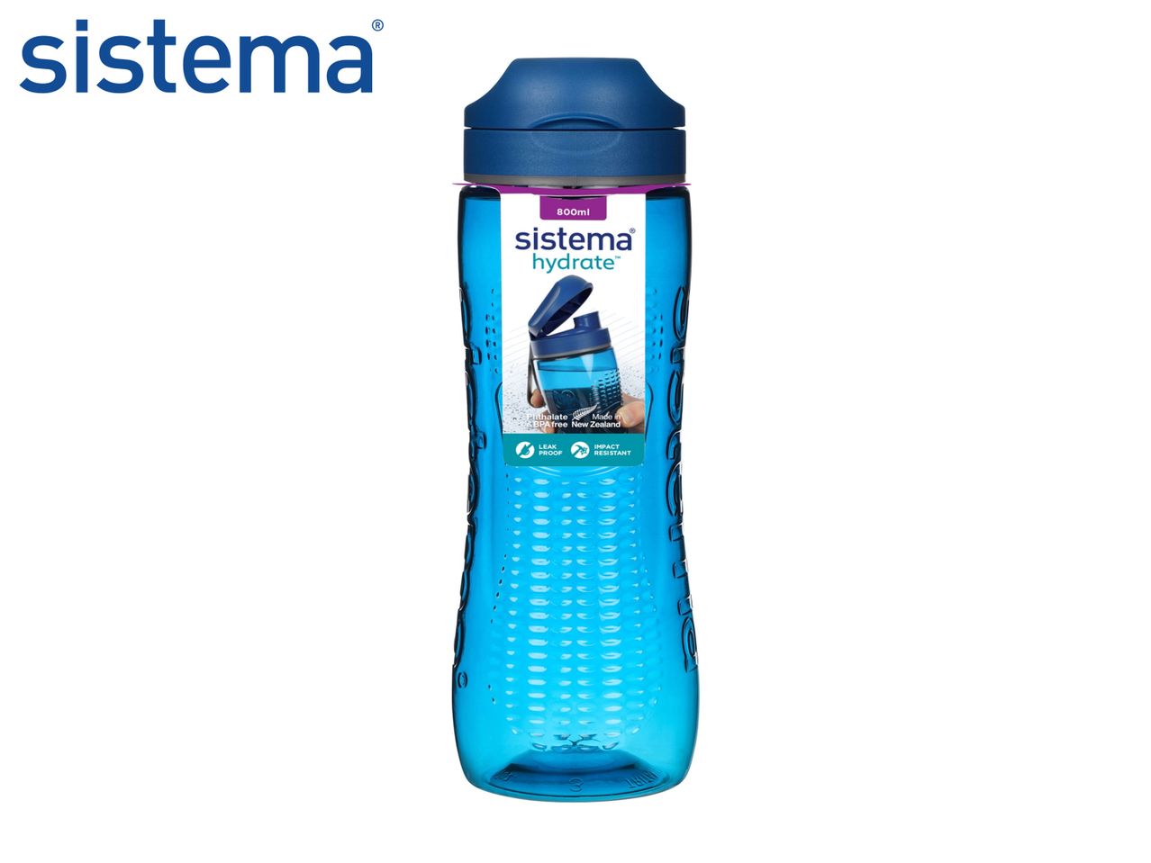 Sistema Hydrate bottle, BPA free, blue.