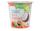Vemondo jogurt z okusom kokosa, breskve in marakuje.