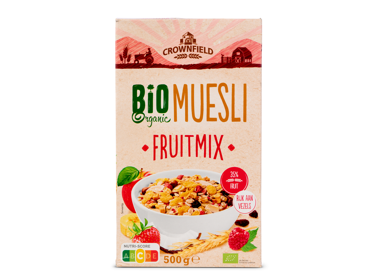 Crownfield Bio Muesli Fruitmix: biologische muesli met fruit.