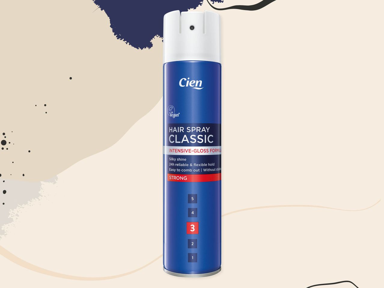 Спрей за коса Cien Classic, силна фиксация, копринен блясък.