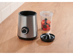 Liquidificador de smoothies SILVERCREST em aço inoxidável, com frutos silvestres e lâmina de liquidificador.