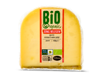 Bio Organic Jong Belegen kaas van Milbona, 450g, met Nutri-Score D en Beter Leven keurmerk.