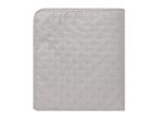 Light gray quilted blanket with small embroidered star patterns