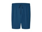 Mørkeblå løbeshorts med snøre i taljen.