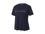Dunkelblaues T-Shirt mit der Aufschrift „SWEAT TODAY SMILE TOMORROW“