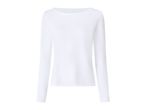 White long-sleeved top with a boat neck