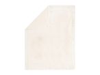 Soft cream-colored faux fur blanket with a folded corner
