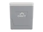 A grey Crivit cooler with a white lid.