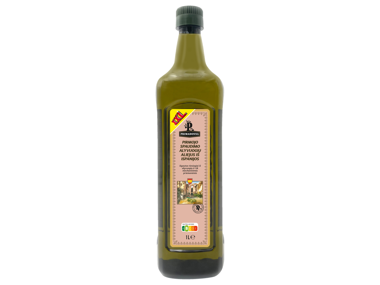 Primadonna pirmojo spaudimo alyvuogių aliejus iš Ispanijos (1l).