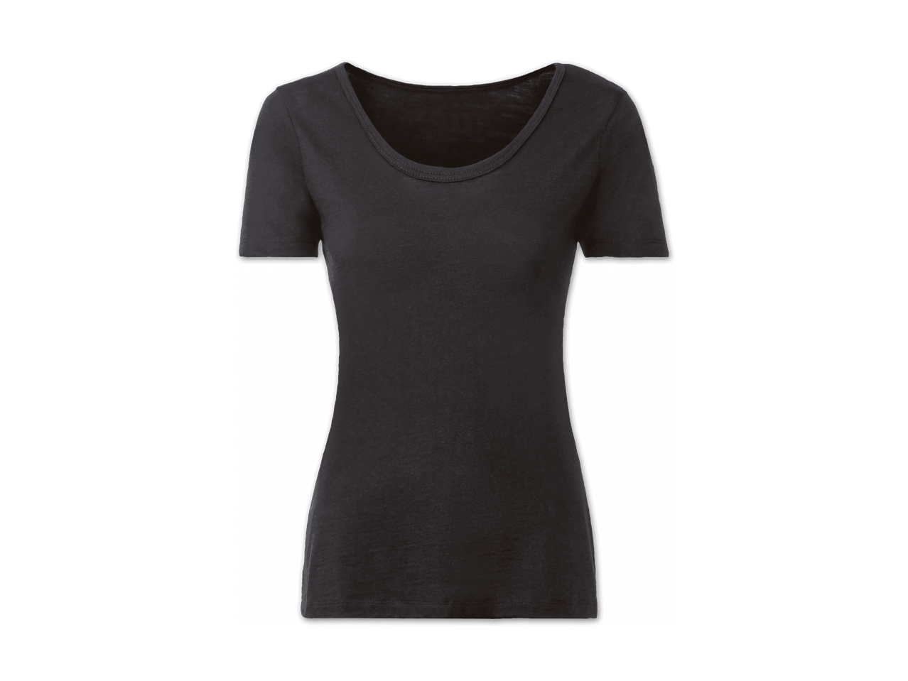 Schwarzes T-Shirt mit Rundhalsausschnitt