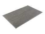 A gray bath mat with a textured surface.